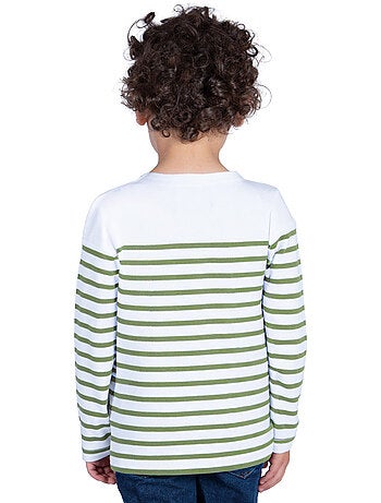 Marinière Coton BIO 'Breizh Océan', Tee Shirt Enfant Garcon ou Fille Manches Longues