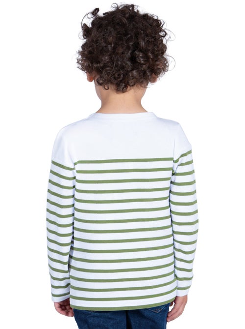 Marinière Coton BIO 'Breizh Océan', Tee Shirt Enfant Garcon ou Fille Manches Longues - Kiabi
