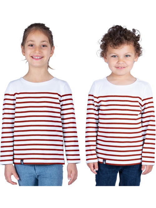 Marinière Coton BIO 'Breizh Océan', Tee Shirt Enfant Garcon ou Fille Manches Longues - Kiabi