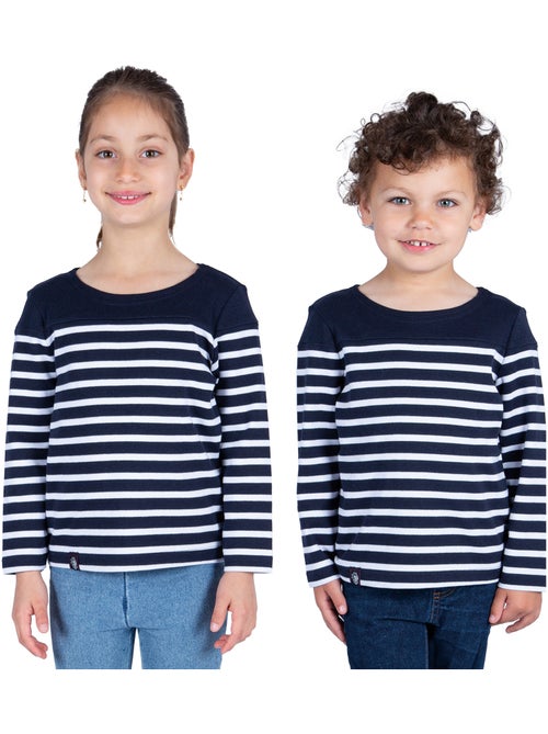 Marinière Coton BIO 'Breizh Océan', Tee Shirt Enfant Garcon ou Fille Manches Longues - Kiabi