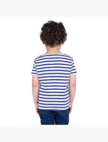 Marinière Coton BIO manches courtes 'Breizh Océan', tee shirt enfant mixte