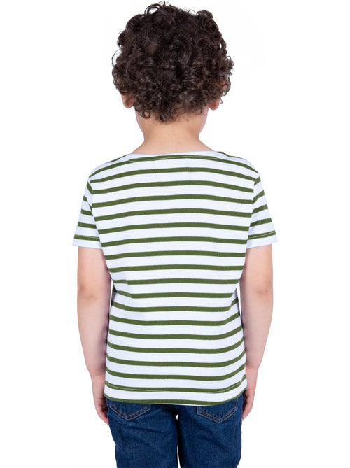 Marinière Coton BIO manches courtes 'Breizh Océan', tee shirt enfant mixte - Kiabi Marinière Coton BIO manches courtes 'Breizh Océan', tee shirt enfant mixte - Kiabi