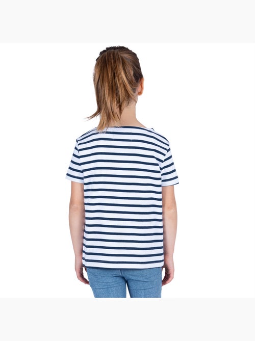 Marinière Coton BIO manches courtes 'Breizh Océan', tee shirt enfant mixte - Kiabi