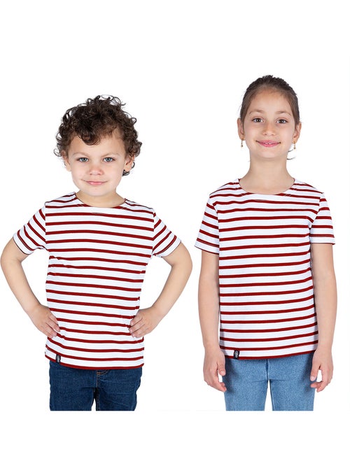 Marinière Coton BIO manches courtes 'Breizh Océan', tee shirt enfant mixte - Kiabi Marinière Coton BIO manches courtes 'Breizh Océan', tee shirt enfant mixte - Kiabi