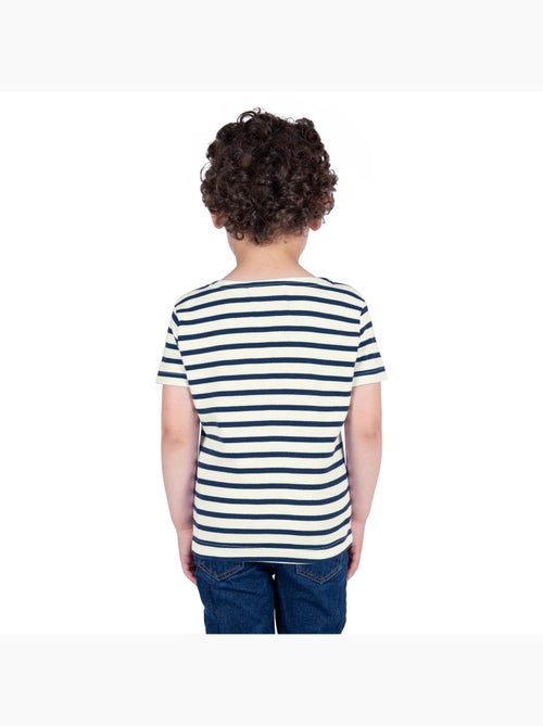 Marinière Coton BIO manches courtes 'Breizh Océan', tee shirt enfant mixte - Kiabi Marinière Coton BIO manches courtes 'Breizh Océan', tee shirt enfant mixte - Kiabi