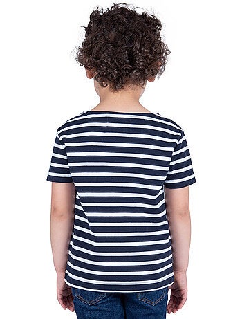 Marinière Coton BIO manches courtes 'Breizh Océan', tee shirt enfant mixte