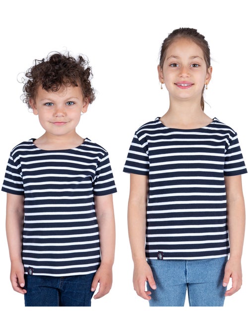Marinière Coton BIO manches courtes 'Breizh Océan', tee shirt enfant mixte - Kiabi Marinière Coton BIO manches courtes 'Breizh Océan', tee shirt enfant mixte - Kiabi