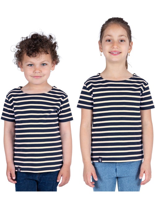 Marinière Coton BIO manches courtes 'Breizh Océan', tee shirt enfant mixte - Kiabi Marinière Coton BIO manches courtes 'Breizh Océan', tee shirt enfant mixte - Kiabi