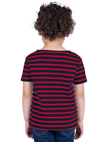 Marinière Coton BIO manches courtes 'Breizh Océan', tee shirt enfant mixte