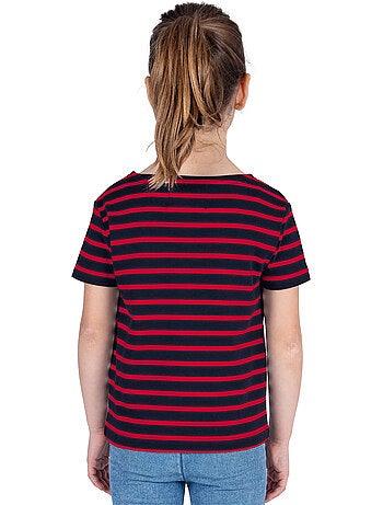 Marinière Coton BIO manches courtes 'Breizh Océan', tee shirt enfant mixte