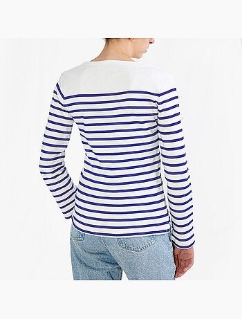 Marinière Femme Coton Bio Épais PIRIAC - Tee Shirt Manches Longues Rayé