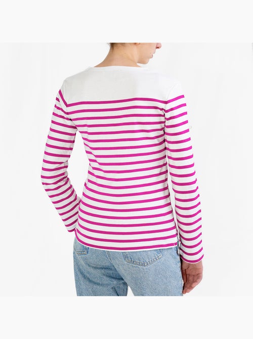 Marinière Femme Coton Bio Épais PIRIAC - Tee Shirt Manches Longues Rayé - Kiabi