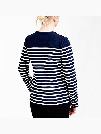 Marinière Femme Coton Bio Épais PIRIAC - Tee Shirt Manches Longues Rayé