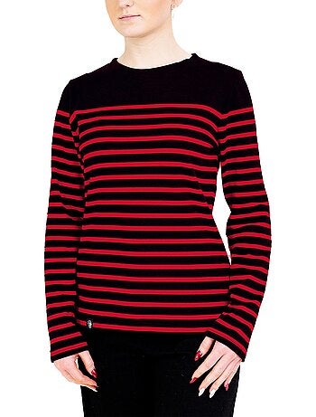 Marinière Femme Coton Bio Épais PIRIAC - Tee Shirt Manches Longues Rayé