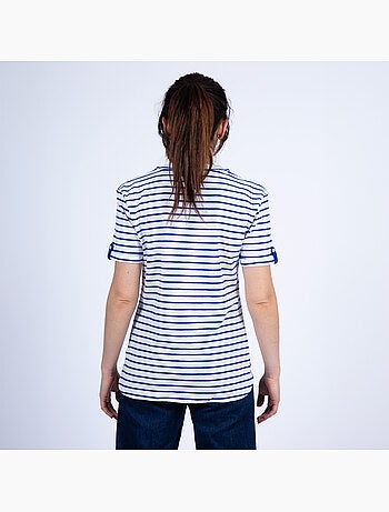 Marinière manches courtes Femme en Coton Bio 'Breizh Océan', Tshirt femme Rayé