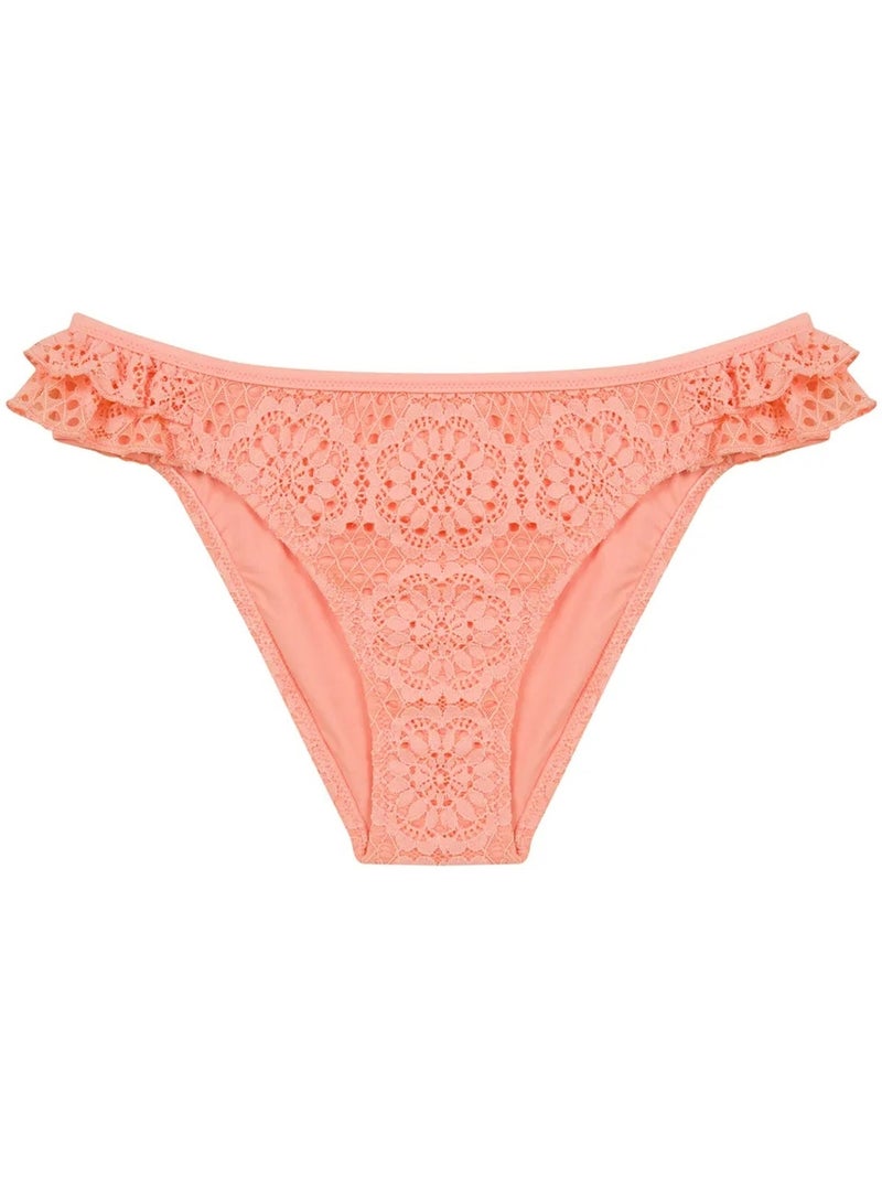 Marsilya bikinislip met ruches aan de zijkant penti Lichtoranje - Kiabi