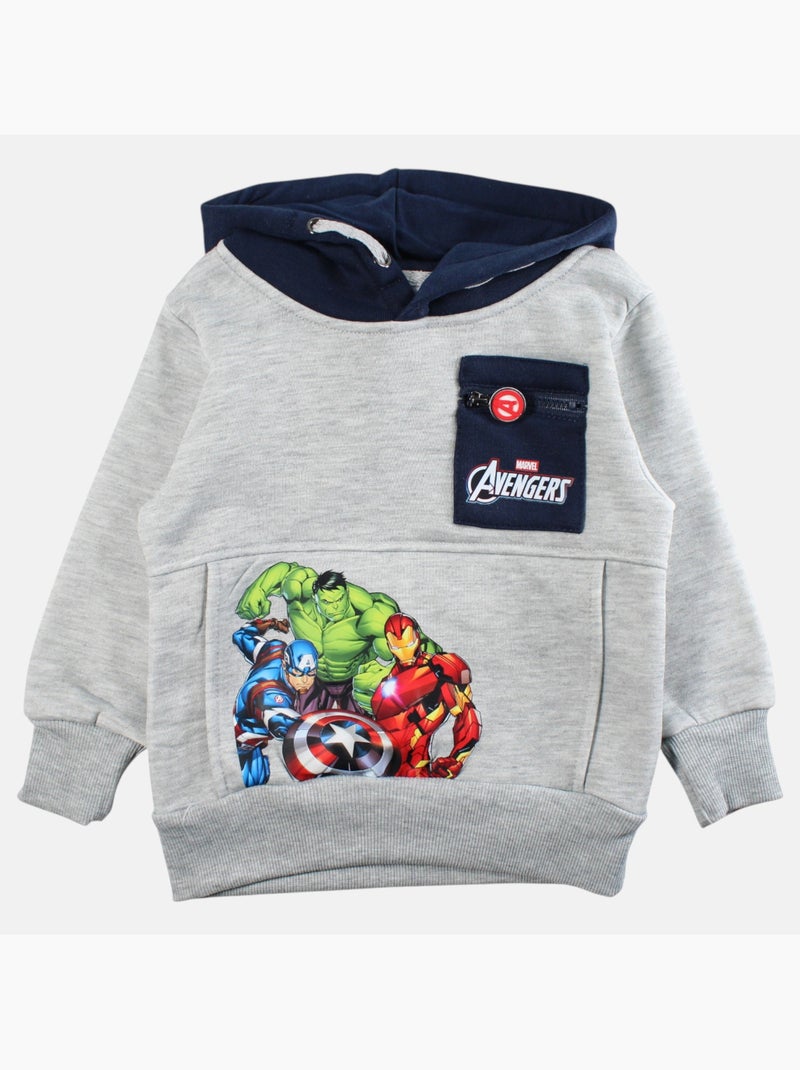 Marvel - Sweat à capuche avec poche kangourou Gris - Kiabi