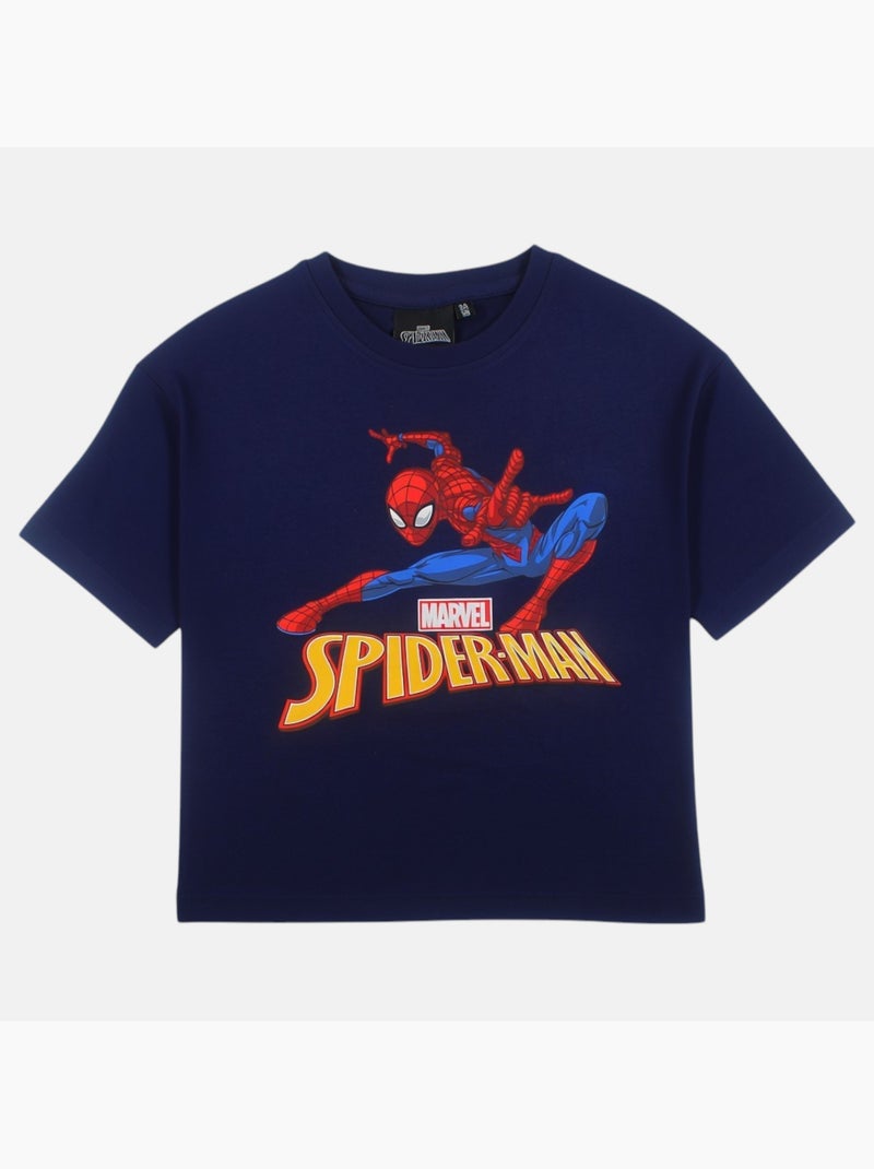 Marvel - T shirt jongen Spider Man Marineblauw - Kiabi