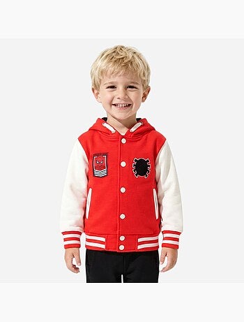 Marvel - veste teddy à capuche boutonnée imprimée, manches longues et détails brodés
