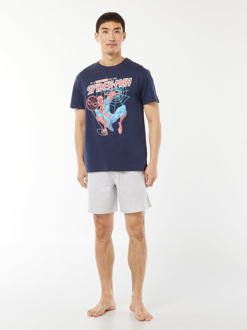 Marvel-T-shirt met Spider Man-print BLAUW - Kiabi