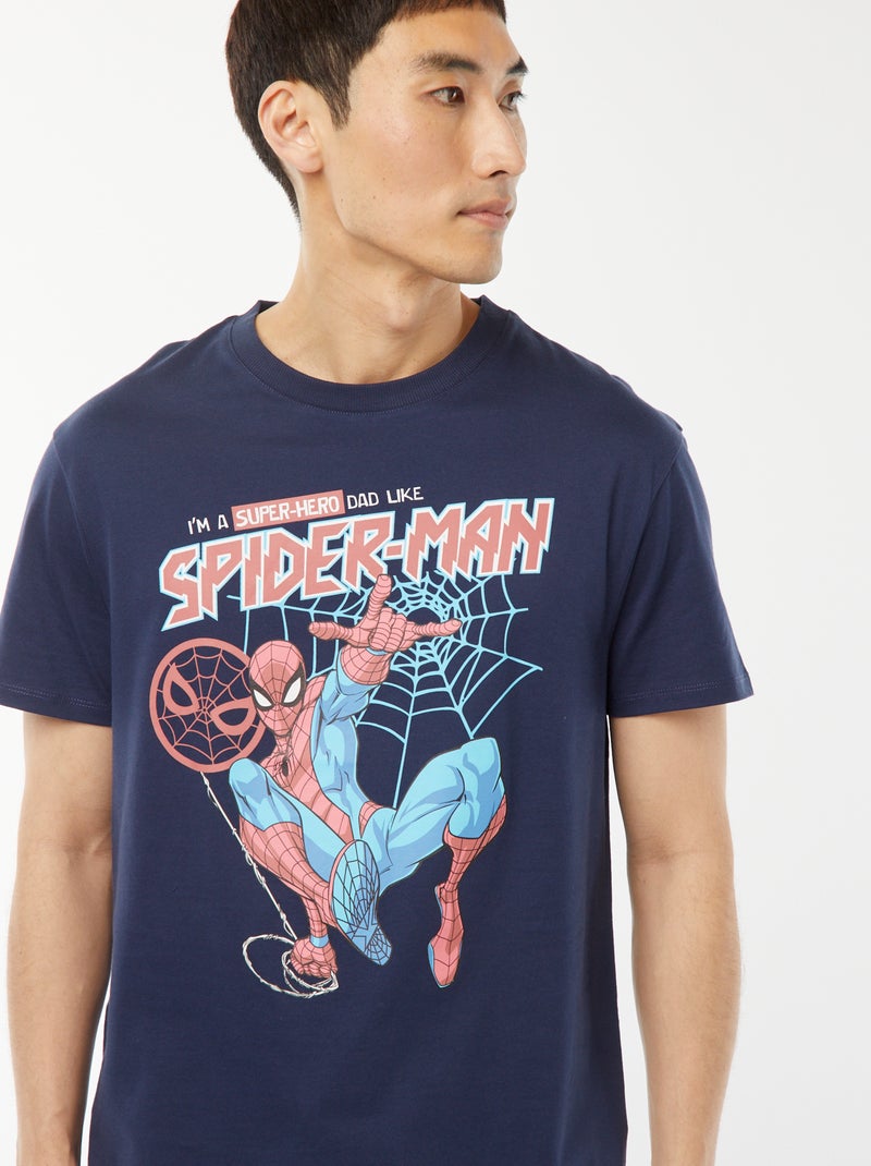 Marvel-T-shirt met Spider Man-print BLAUW - Kiabi