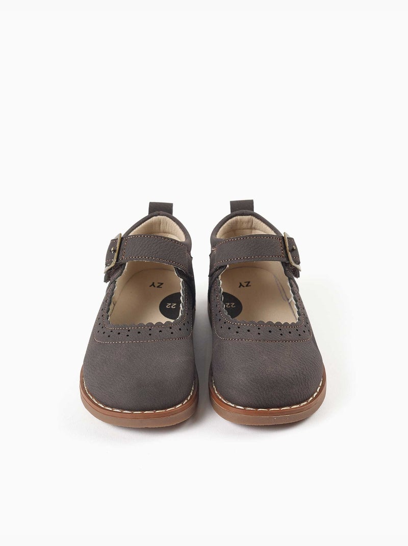 Mary Jane schoenen met geperforeerde details Bruin - Kiabi