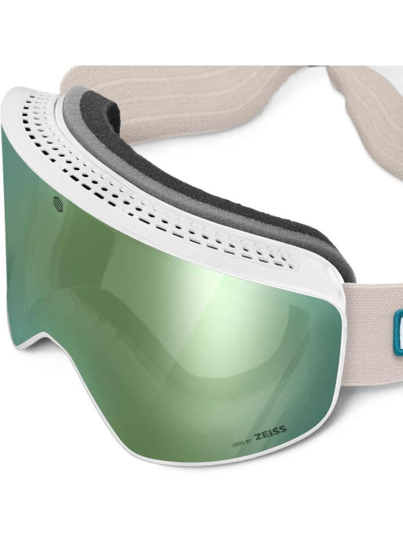 Masque de ski avec verre zeiss sports d'hiver homme et femme gx ultimate engadin Blanc - Kiabi