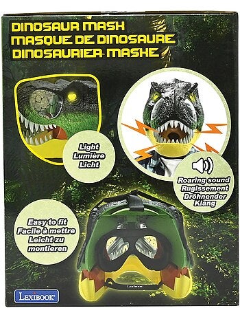 Masque dinosaure réaliste avec effets de sons et lumières