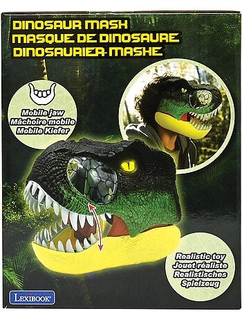 Masque dinosaure réaliste avec effets de sons et lumières