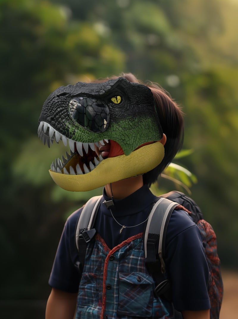 Masque dinosaure réaliste avec effets de sons et lumières Vert - Kiabi