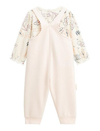 Matcha baby fleece tuinbroek en t-shirt set