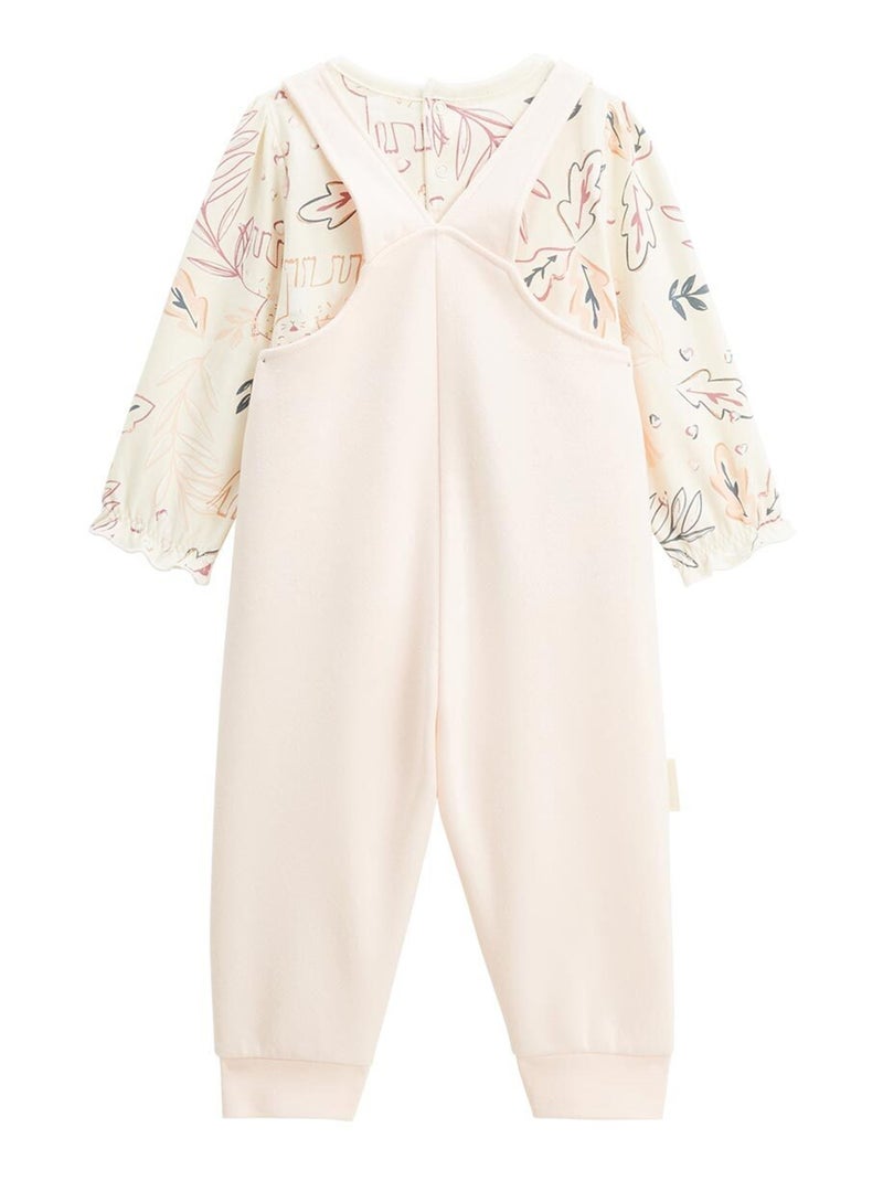 Matcha baby fleece tuinbroek en t-shirt set Roze - Kiabi