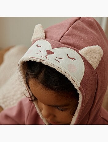Matcha fleece hoodie met rits voor kinderen