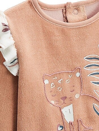 Matcha tweedelige velours pyjama voor kinderen