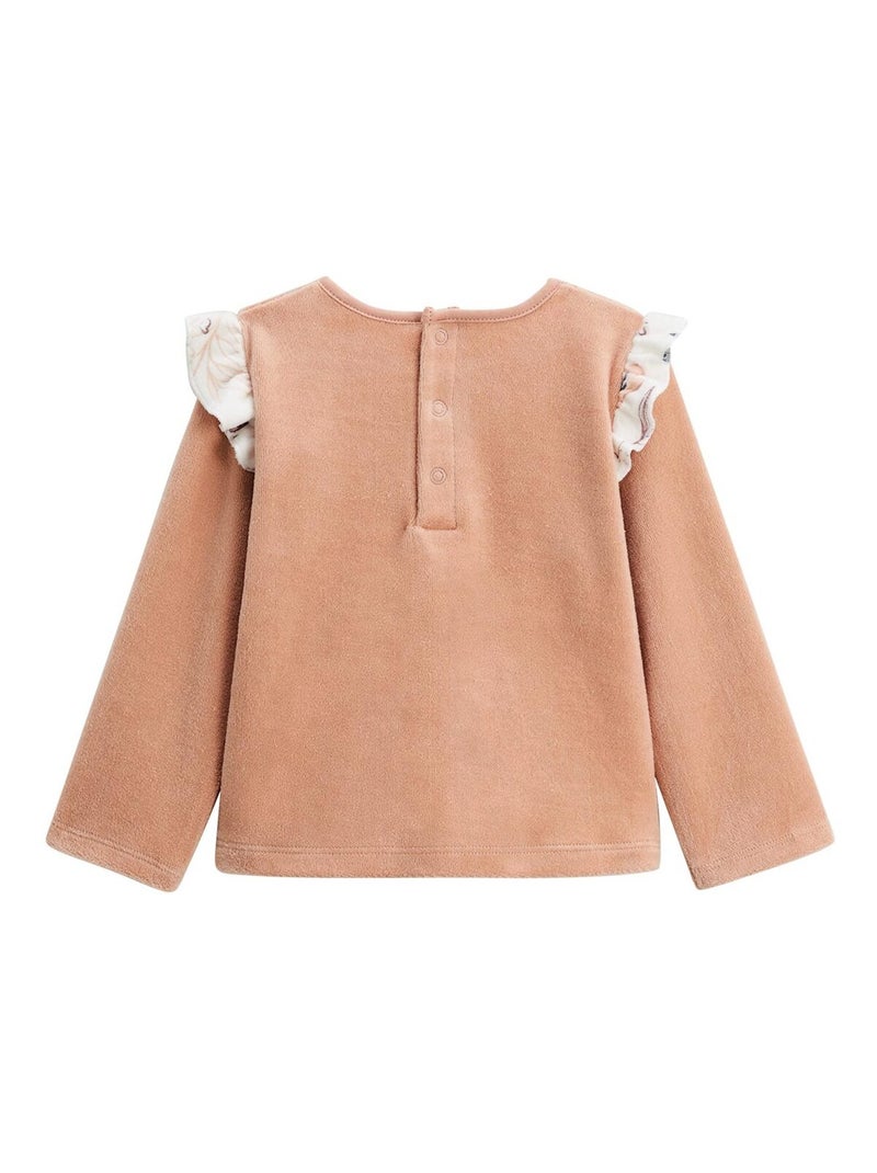 Matcha tweedelige velours pyjama voor kinderen Roze - Kiabi