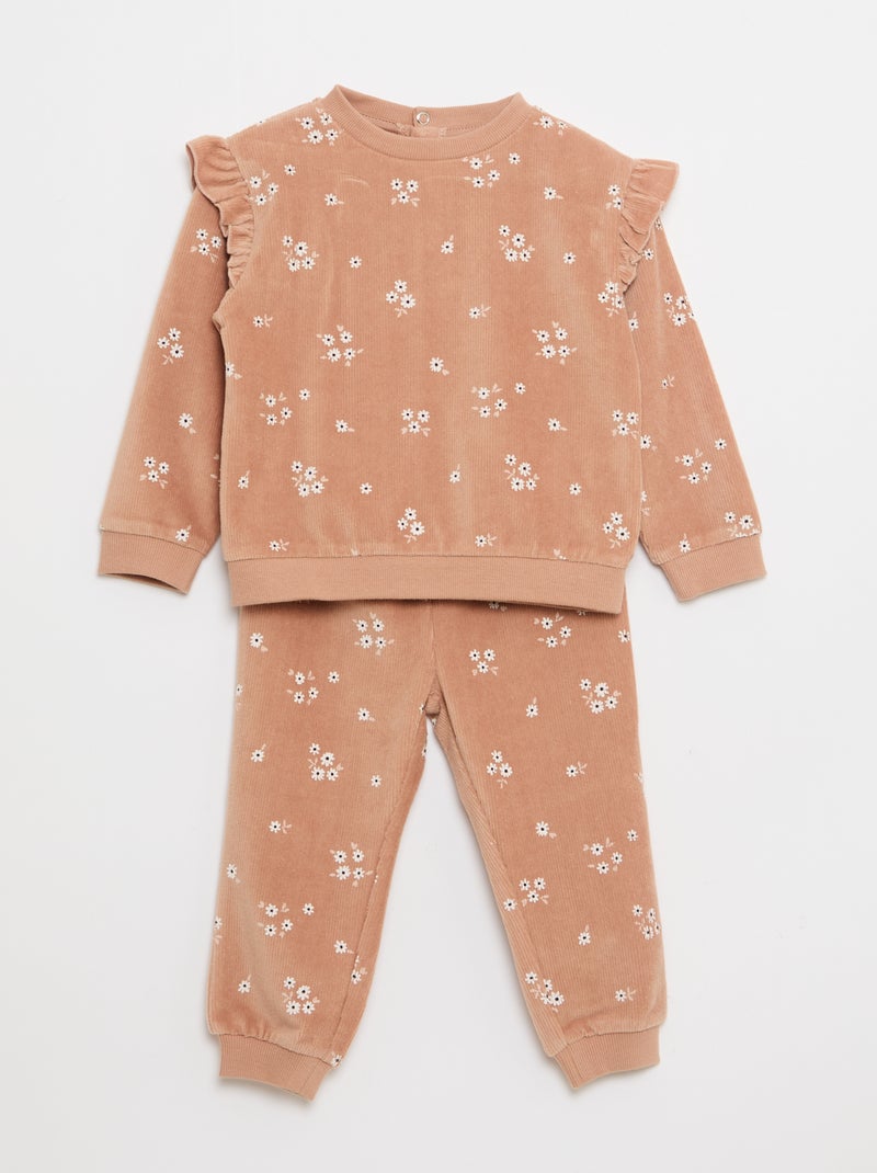 Matchend pyjamasetje Bruin - Kiabi