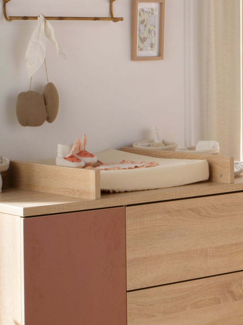 Matelas à langer avec sa housse en double gaze de coton et sa serviette - sauthon Beige - Kiabi