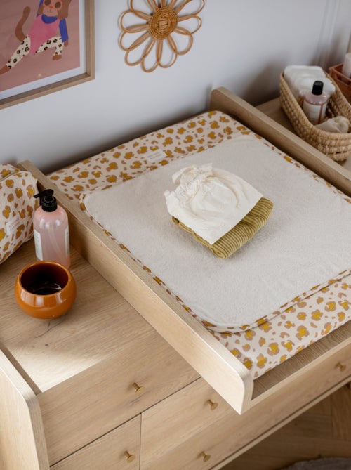 Matelas à langer avec sa housse en double gaze de coton et sa serviette - sauthon - Kiabi