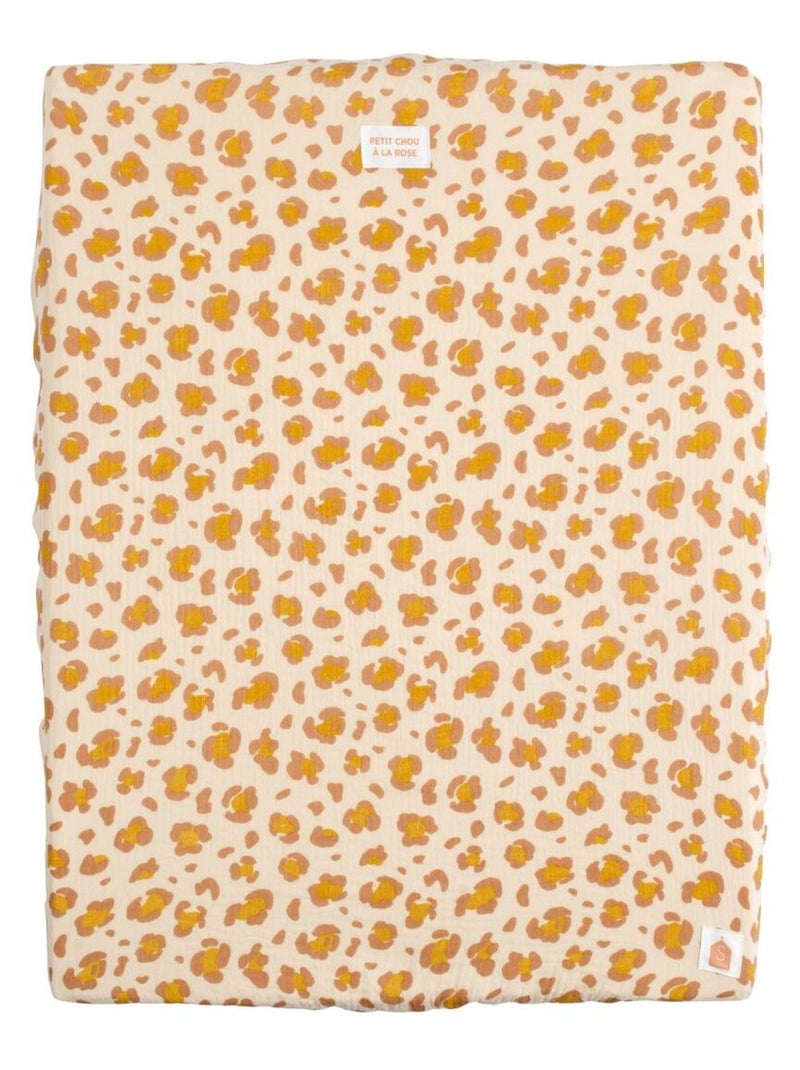Matelas à langer avec sa housse en double gaze de coton et sa serviette - sauthon Beige/Rose - Kiabi