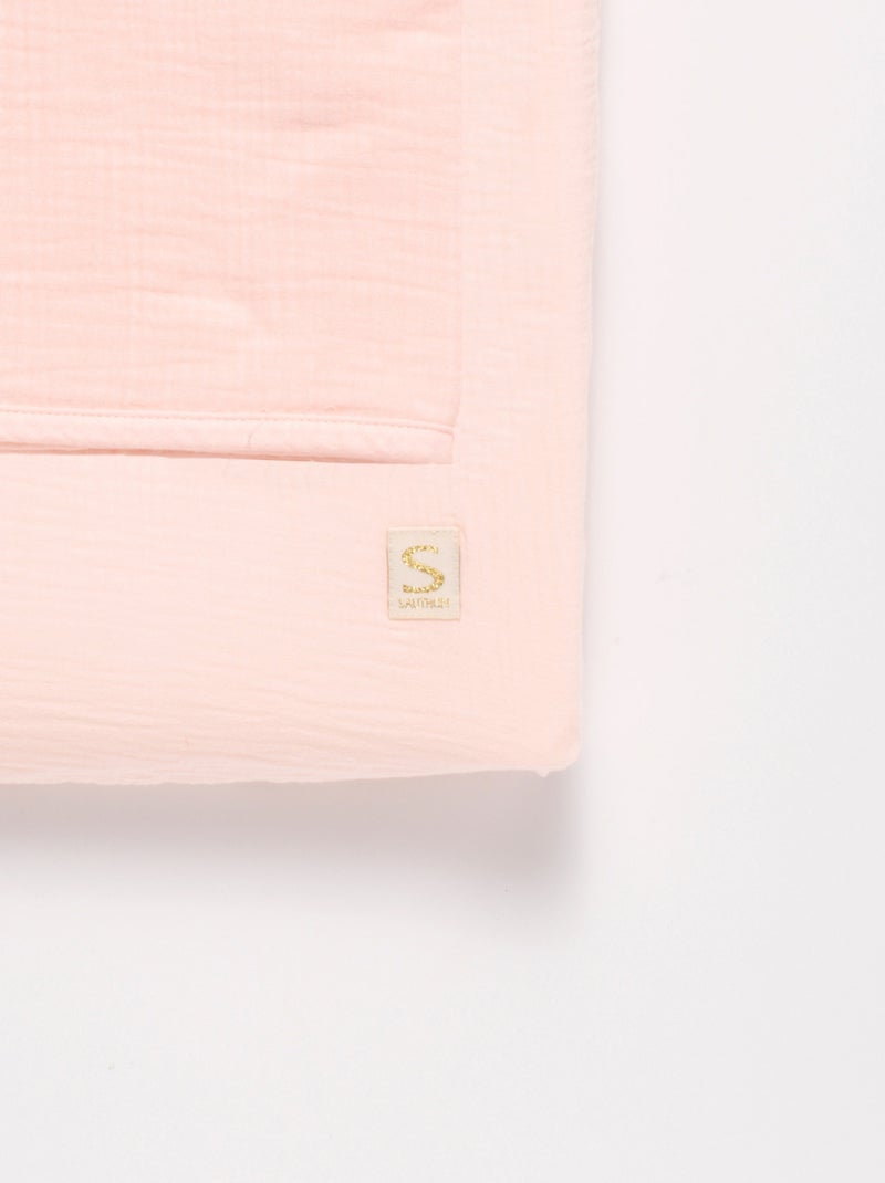 Matelas à langer avec sa housse en double gaze de coton et sa serviette - sauthon Rose - Kiabi