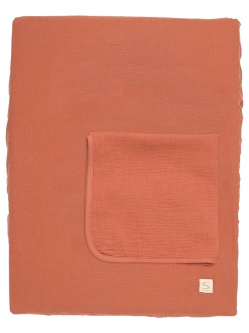 Matelas à langer avec sa housse en double gaze de coton et sa serviette - sauthon - Kiabi Matelas à langer avec sa housse en double gaze de coton et sa serviette - sauthon - Kiabi