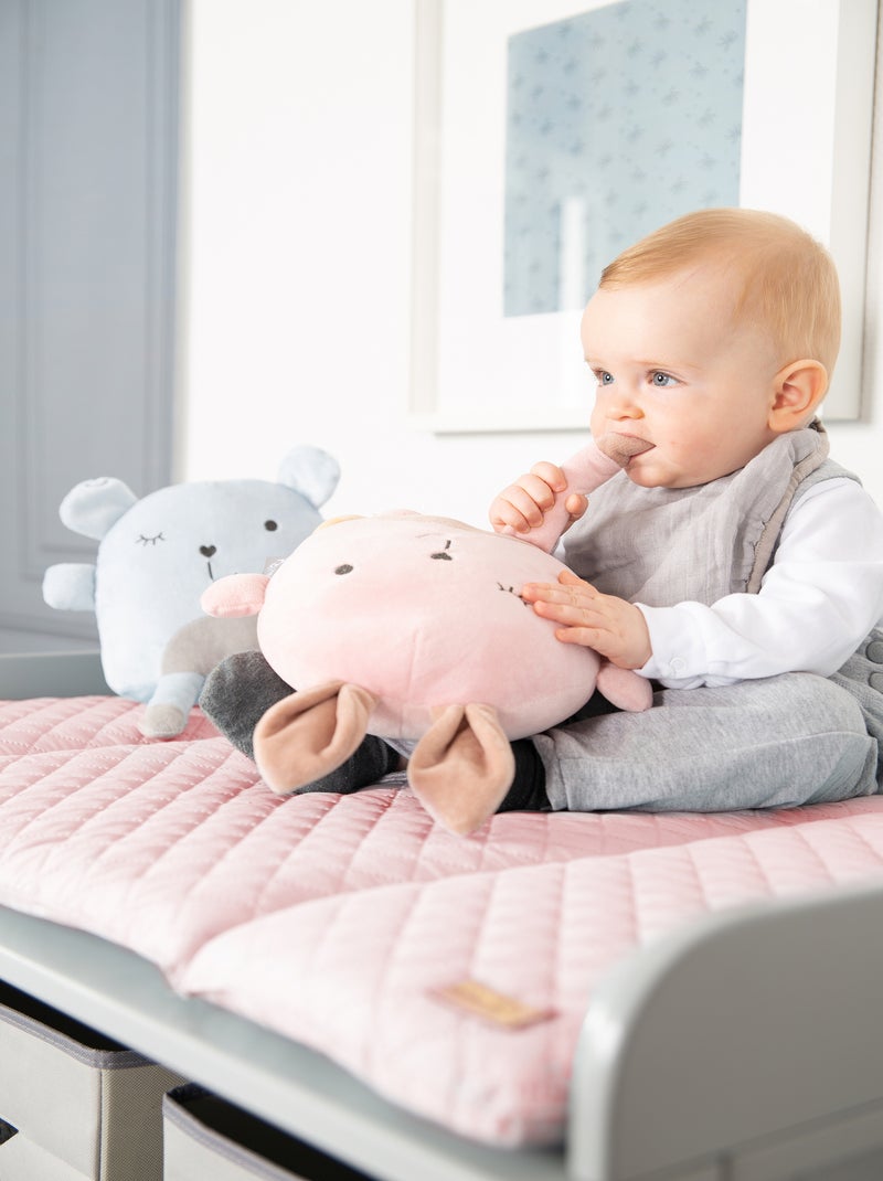 Matelas à langer déperlant tête lapin 'roba style' ROBA Rose pastel - Kiabi