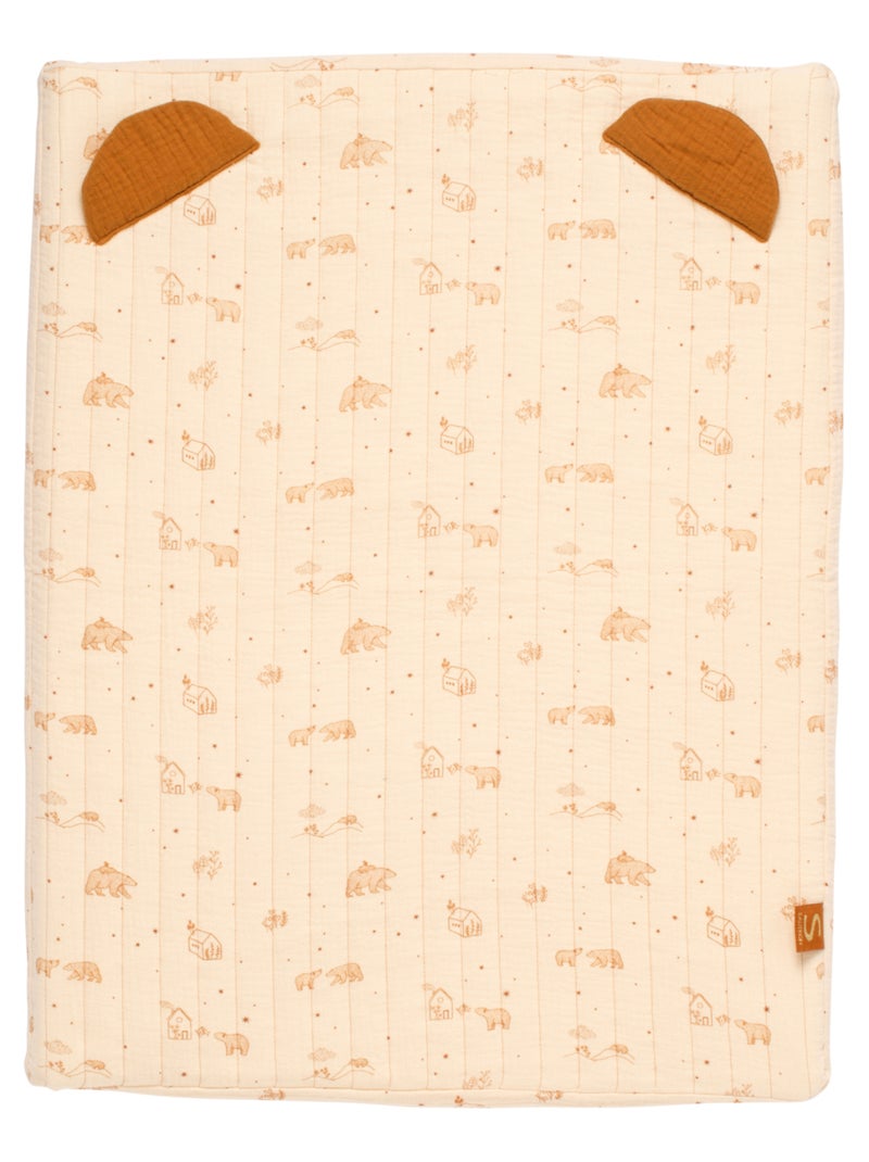 Matelas à langer en double gaze de coton et sa serviette - sauthon Beige - Kiabi