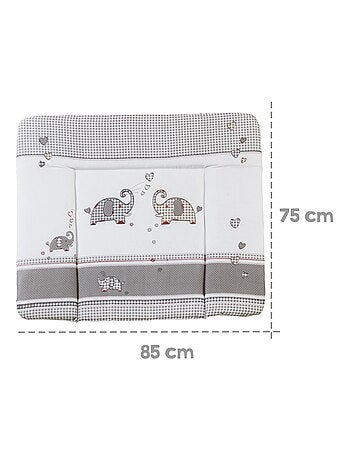 Matelas à langer imprimé éléphant 85 x 75 cm 'Jumbotwins' ROBA