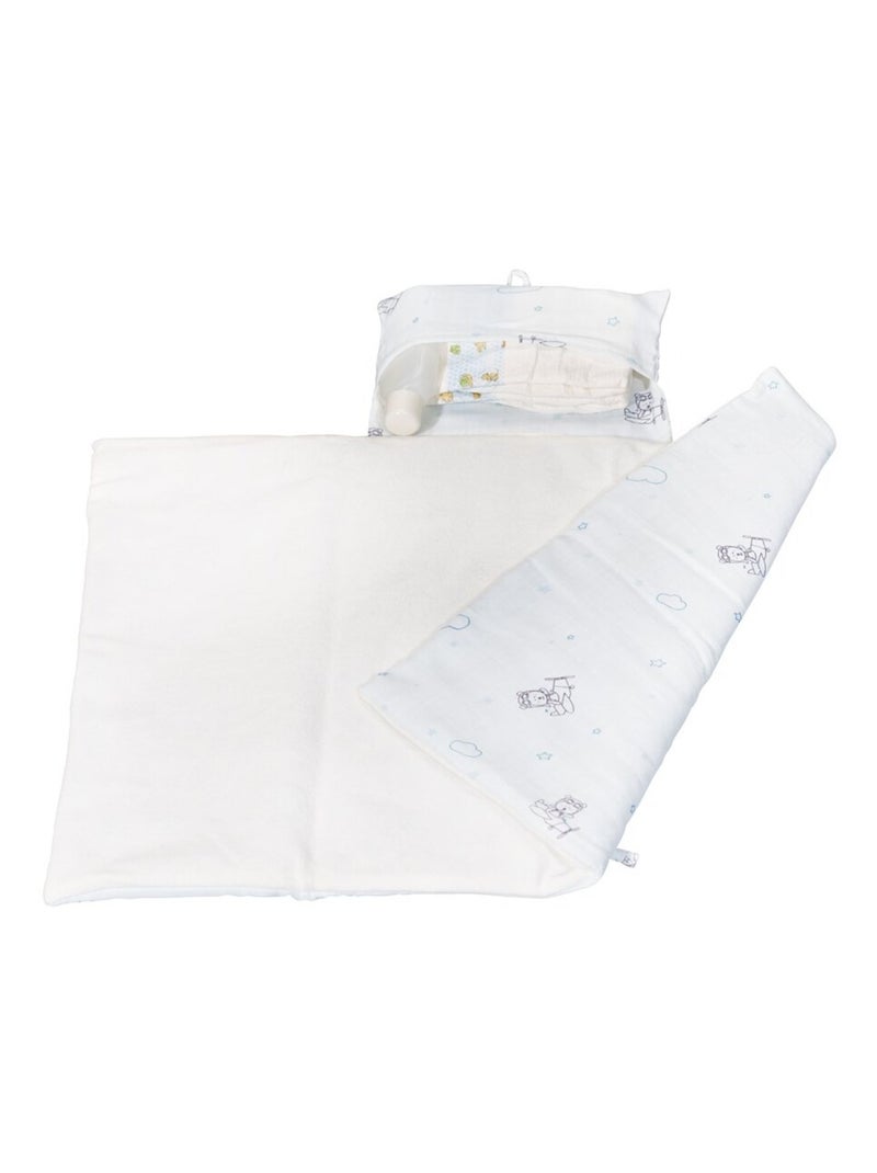 Matelas à langer nomade en coton bio - sauthon Blanc - Kiabi