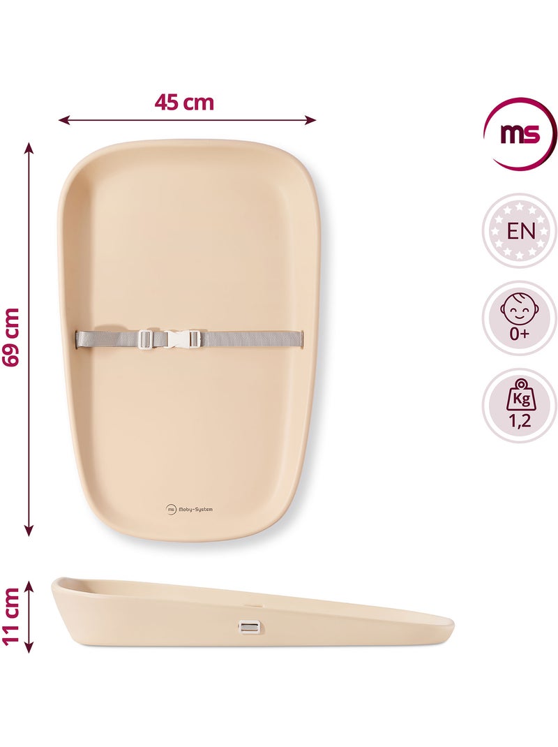 Matelas à langer plan souple imperméable ceinture de sécurité moby-system Beige - Kiabi