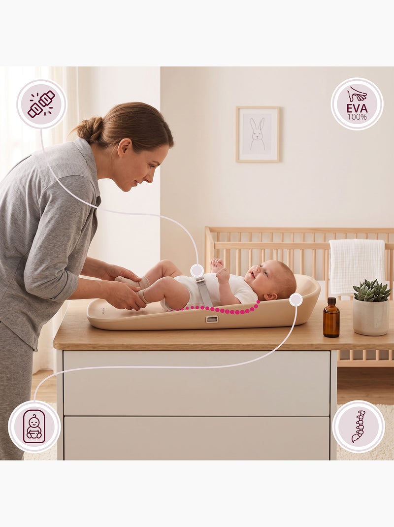 Matelas à langer plan souple imperméable ceinture de sécurité moby-system Beige - Kiabi