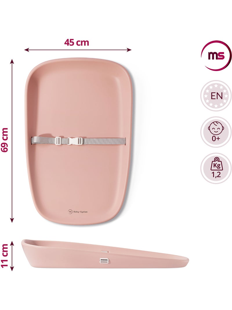 Matelas à langer plan souple imperméable ceinture de sécurité moby-system Rose - Kiabi
