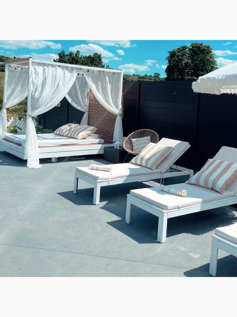 Matelas bain de soleil extérieur imperméable minorque Ecru - Kiabi