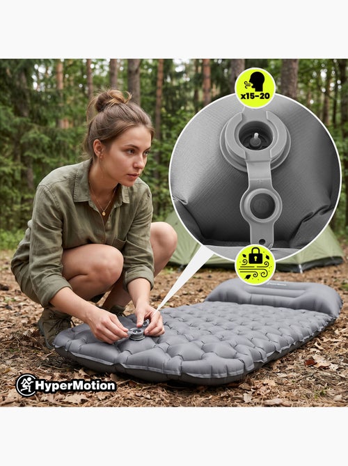Matelas de Camp Gonflable Ultraléger de Randonnée Campmat 1 Place avec Oreiller Intégré 190x56 - Kiabi